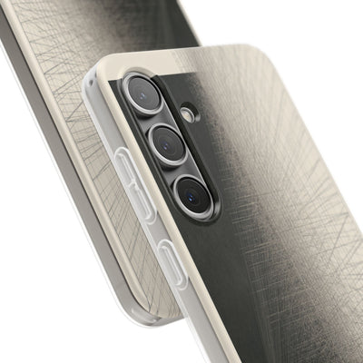 Beige Lite Phone Case for Samsung - Brutalist Graphite Grid