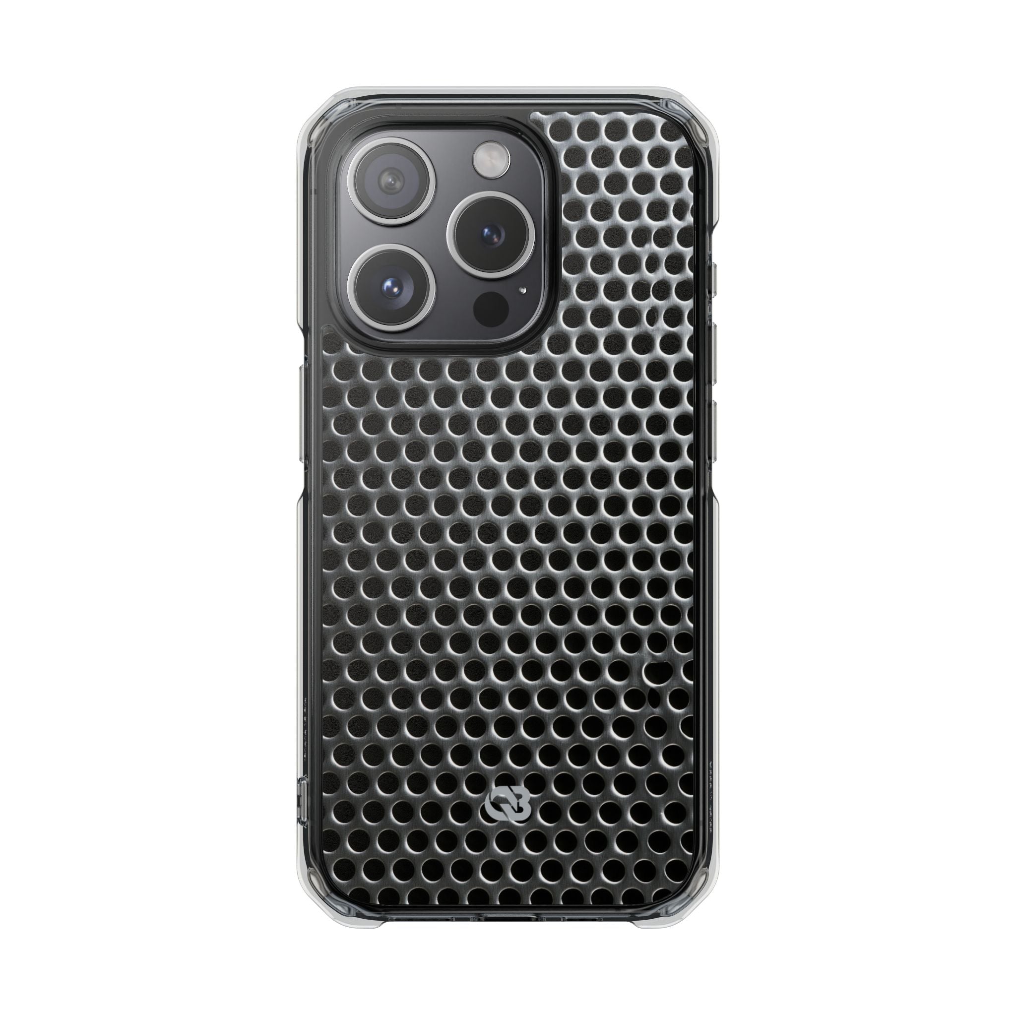 Silver Impact MagSafe Phone Case for iPhone - Brutalist Steel Mesh