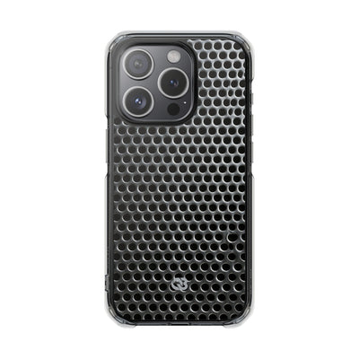 Silver Impact MagSafe Phone Case for iPhone - Brutalist Steel Mesh