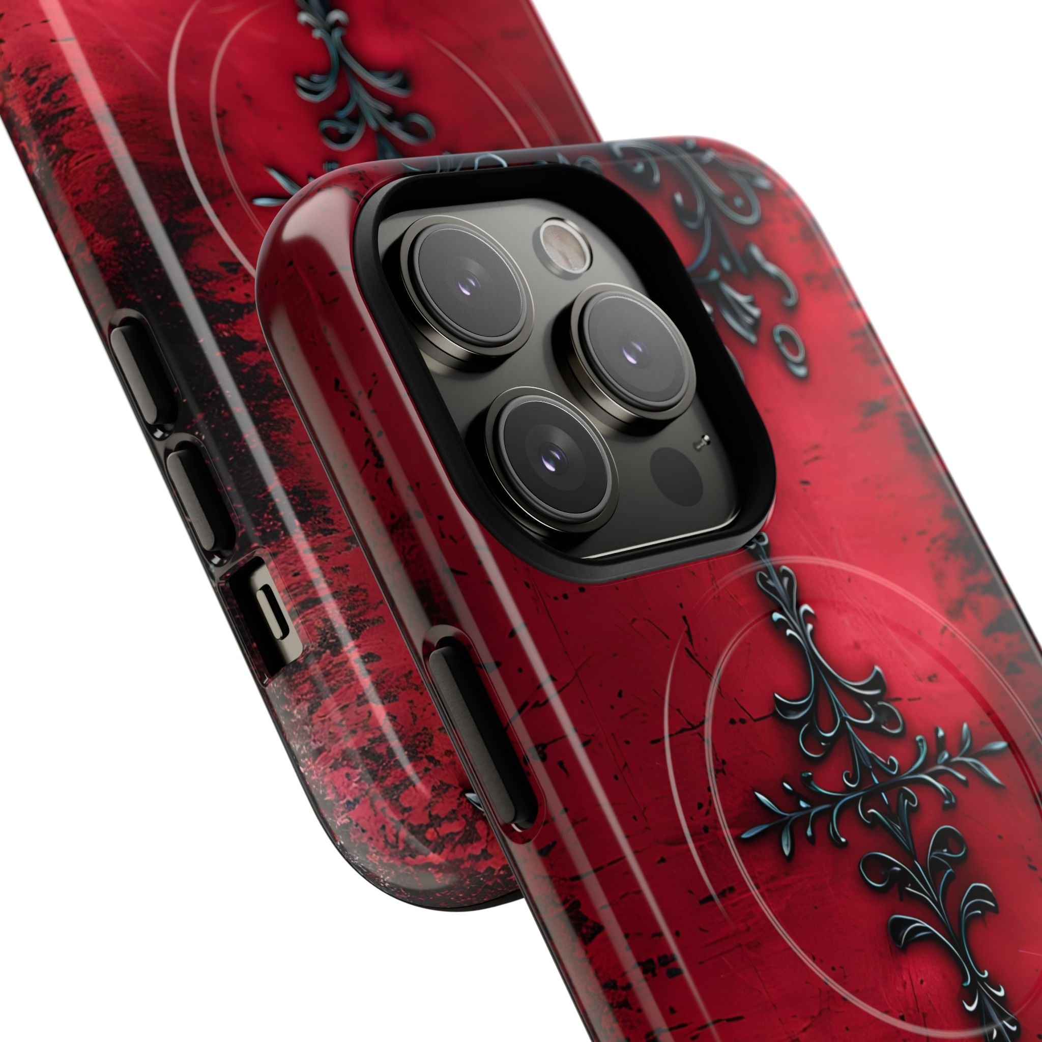 Crimson Gothic Filigree · Tough+ Coque de téléphone pour iPhone · MagSafe
