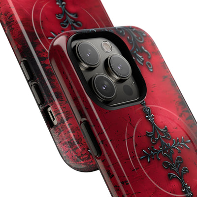 Crimson Gothic Filigree · Tough+ Coque de téléphone pour iPhone · MagSafe