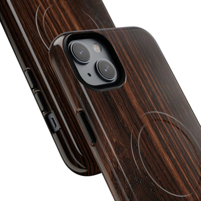 Brown Tough 2.0 Magsafe Phone Case for iPhone - Burnished Mahogany Grain