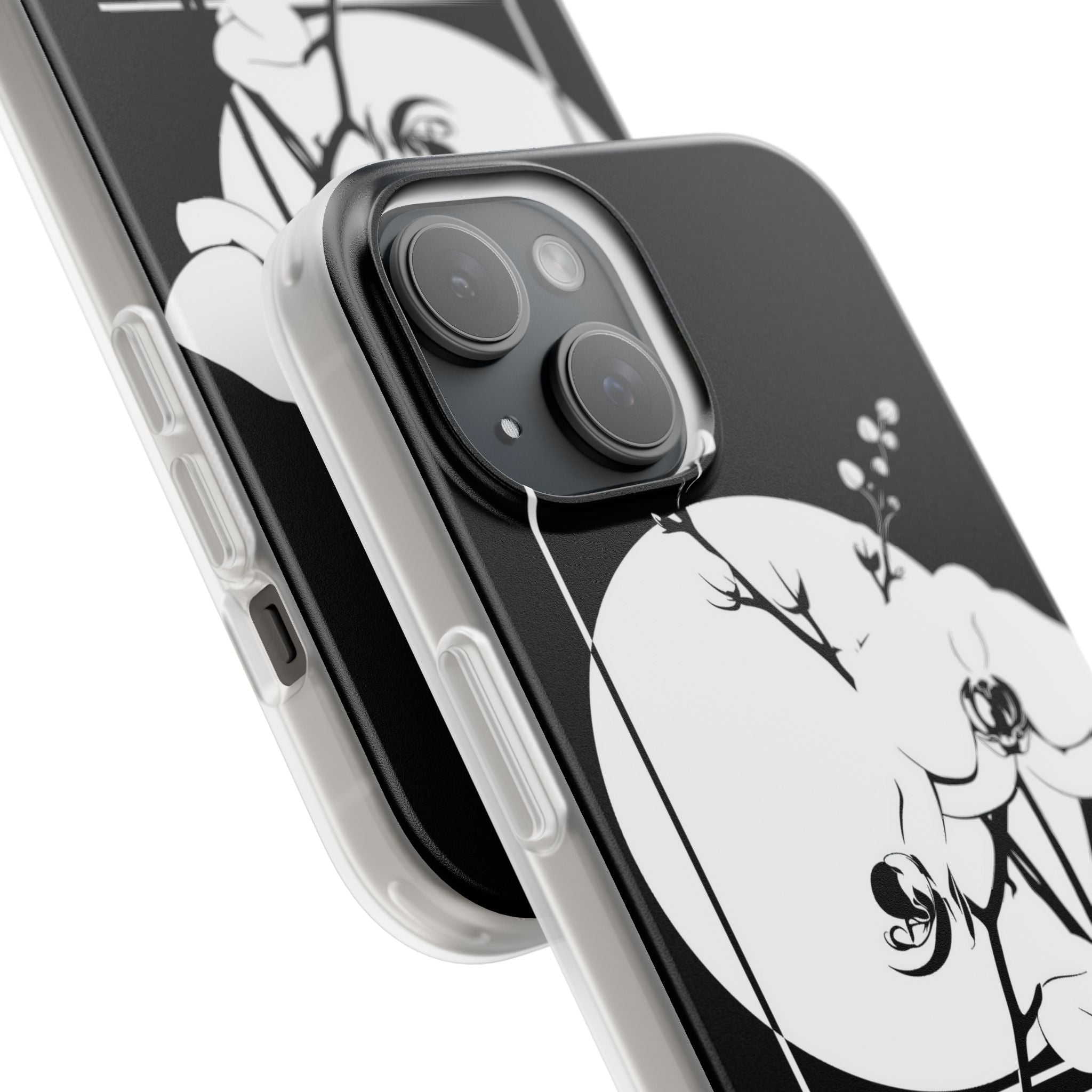 Black Lite Phone Case for iPhone - Lunar Orchid Grid