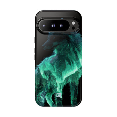 Nordic Aurora Fox · Tough Phone Case for Pixel ·  Teal