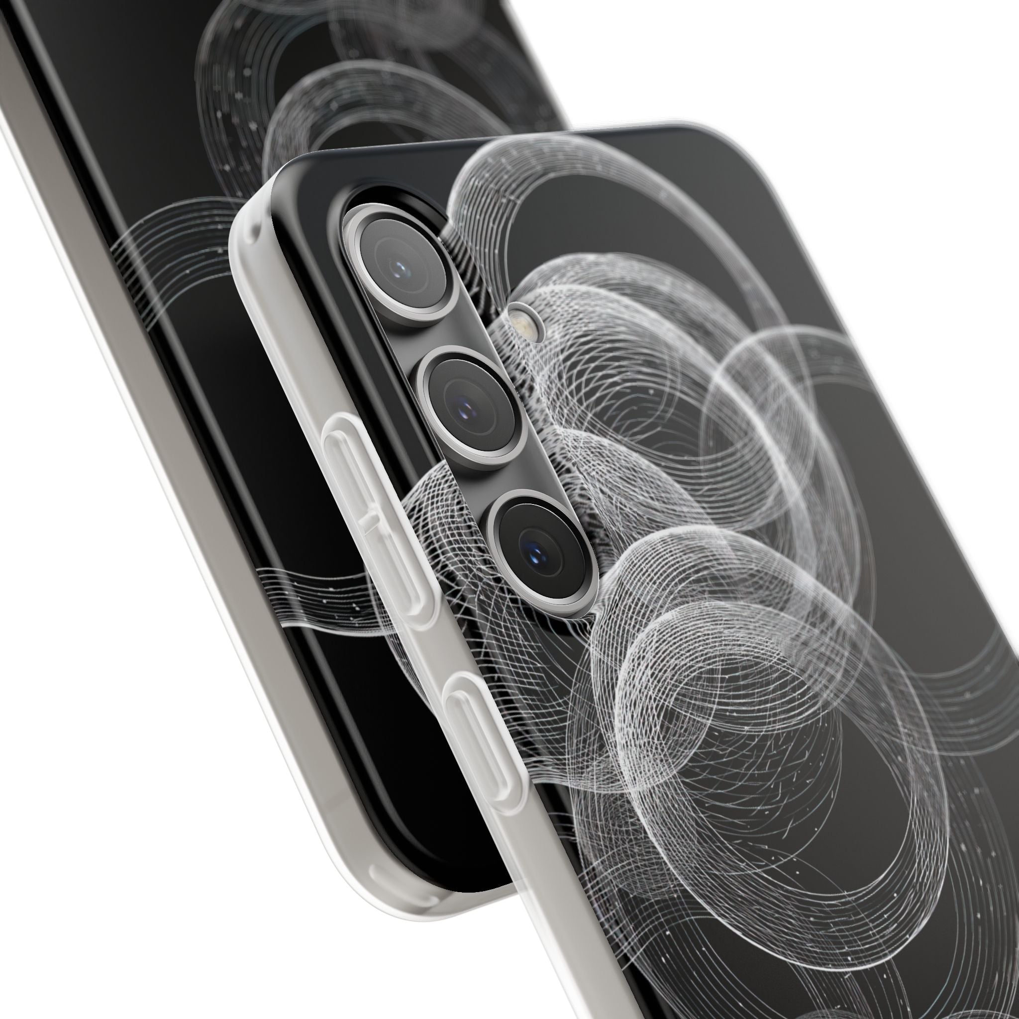 Black Lite Phone Case for Samsung - Kinetic Wireframe Orbit
