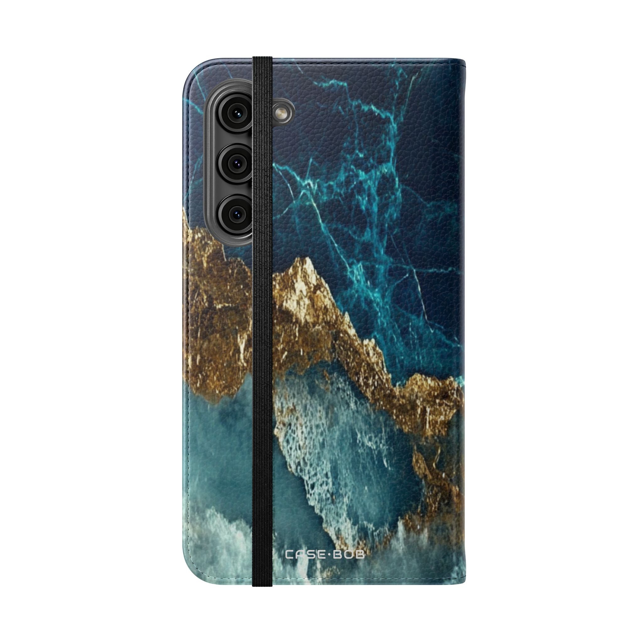 Golden Fracture Teal - Samsung S23+ Case - Wallet