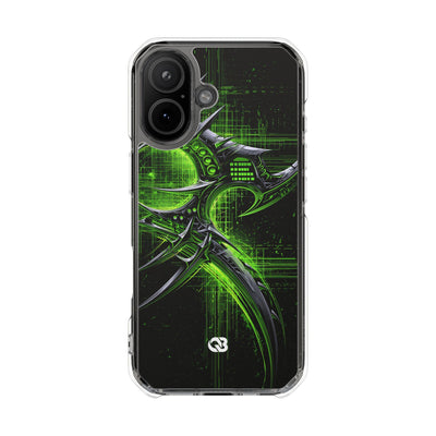 Cyber Sigil Grid · Clear Impact Magnetic Phone Case for iPhone · Green