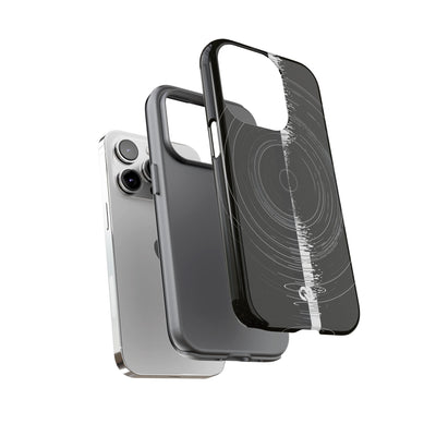 Black Tough Phone Case for iPhone - Obsidian Orbital Signal
