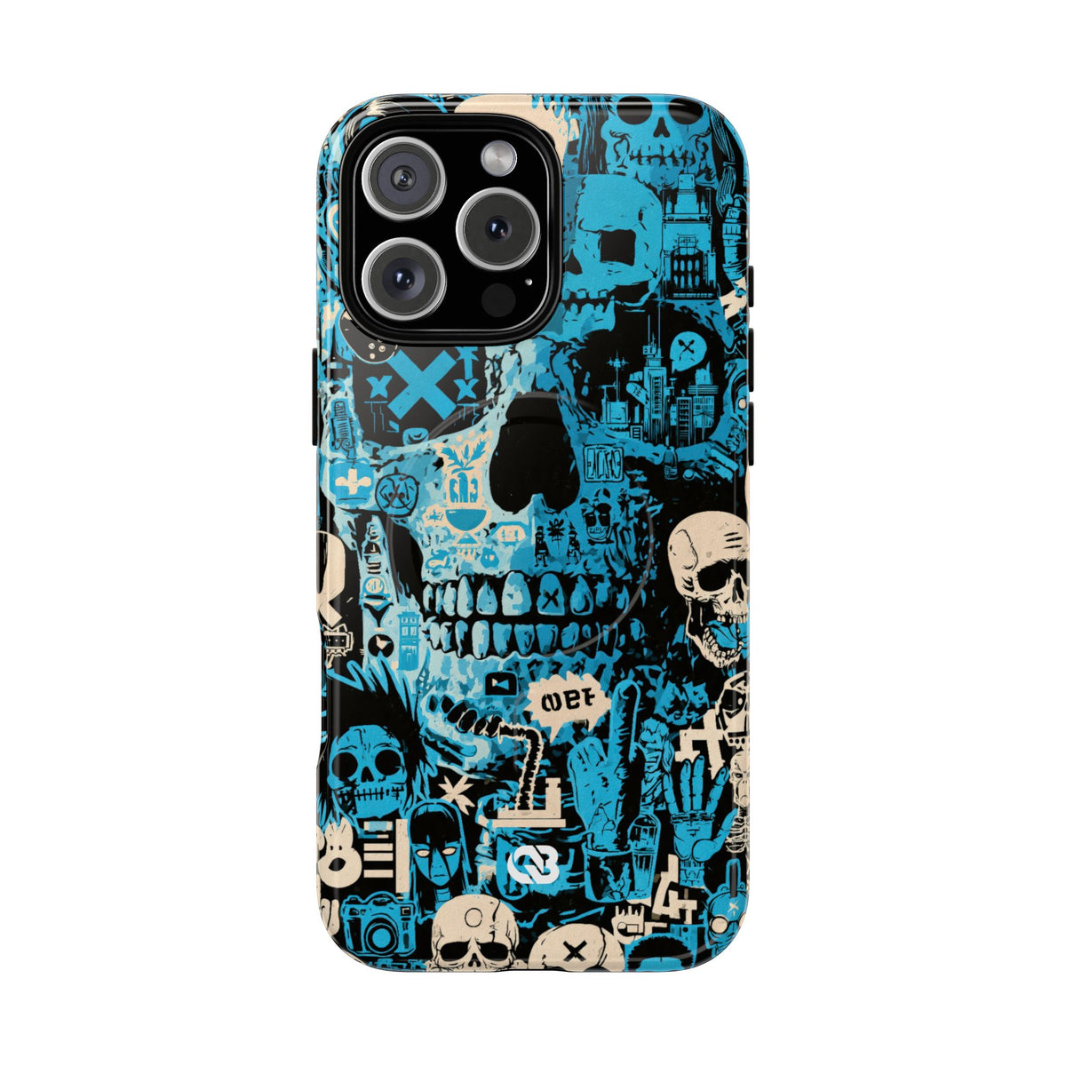 Electric Skull Graffiti · Tough 2.0 Magnetic Phone Case for iPhone · Blue