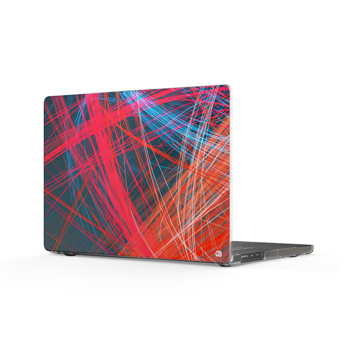 Neon Fiber Stream · Clear Hard Case for MacBook · Red