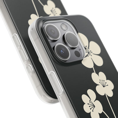 Black Lite Phone Case for iPhone - Obsidian Cream Bloom