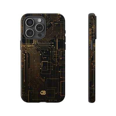 Gold Tough Phone Case for iPhone - Amber Core Mainframe