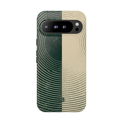 Green Tough Phone Case for Google Pixel - Evergreen Split Grain
