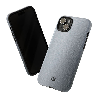 Silver Tough Phone Case for iPhone - Satin Chrome Grain