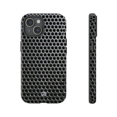 Silver Tough Phone Case for iPhone - Brutalist Steel Mesh