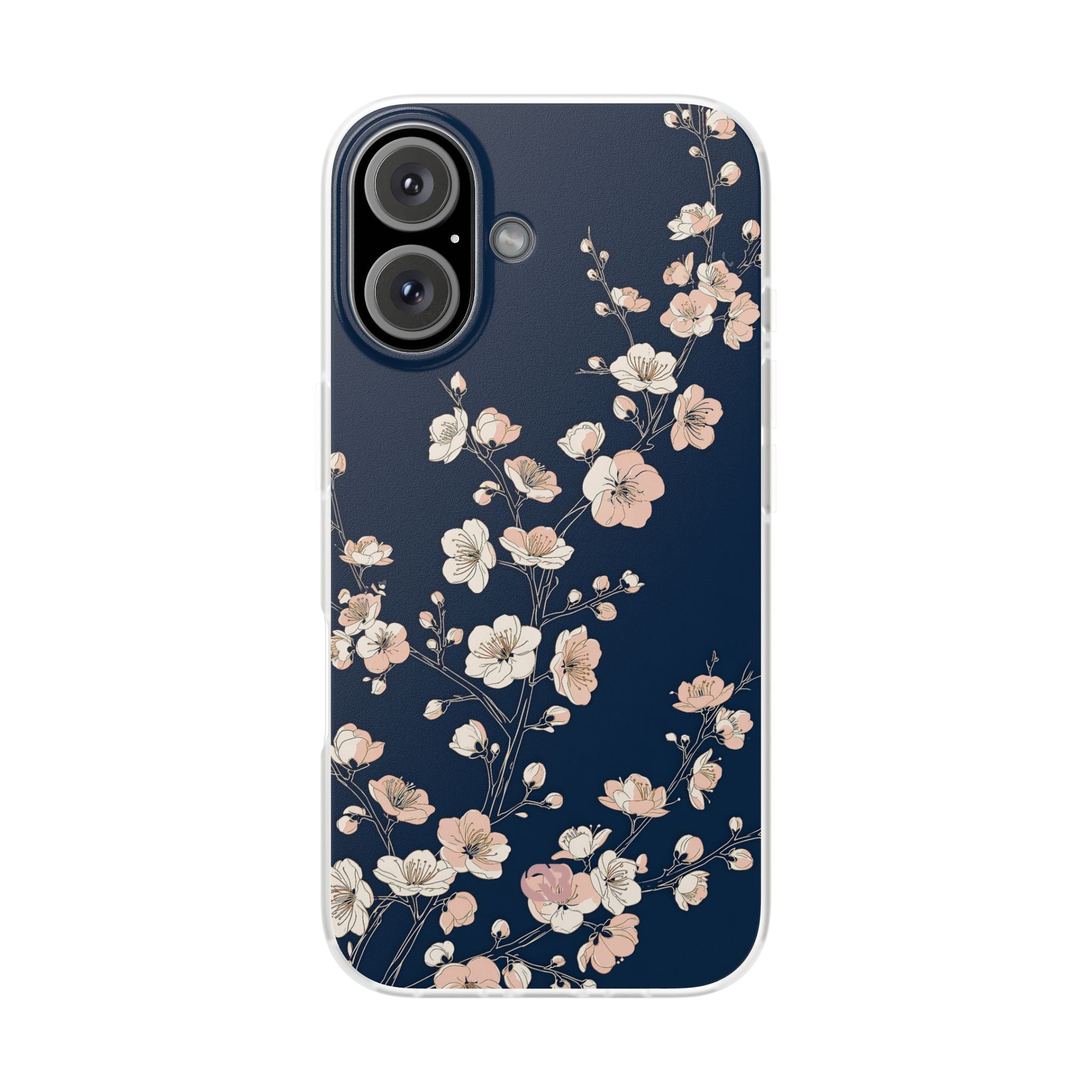 Blue Lite Phone Case for iPhone - Midnight Peach Sakura