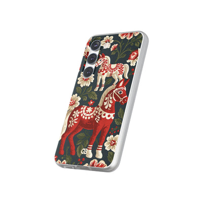 Nordic Dala Meadow · Lite Phone Case for Samsung · Red