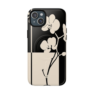 Geometric Orchid Bloom · Tough 2.0 Magnetic Phone Case for iPhone · Black