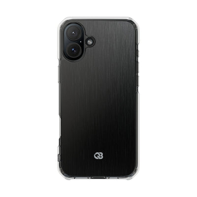 Obsidian Brushed Steel · Clear Impact Magnetic Phone Case for iPhone ·  Black