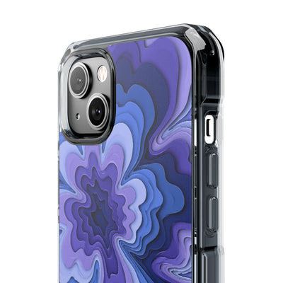 Periwinkle Strata Bloom · Clear Impact Magnetic Phone Case for iPhone · Purple