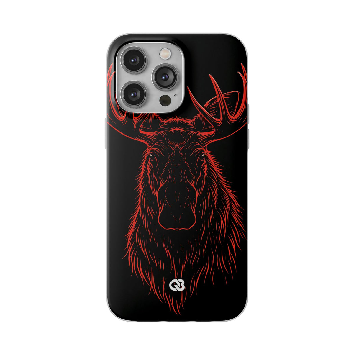 Crimson Horizon Moose · Lite Phone Case for iPhone ·  Black