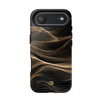 Black Tough Phone Case for iPhone - Copper Topo Ridge