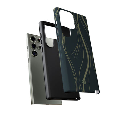 Green Tough Phone Case for Samsung - Obsidian Sage Flow