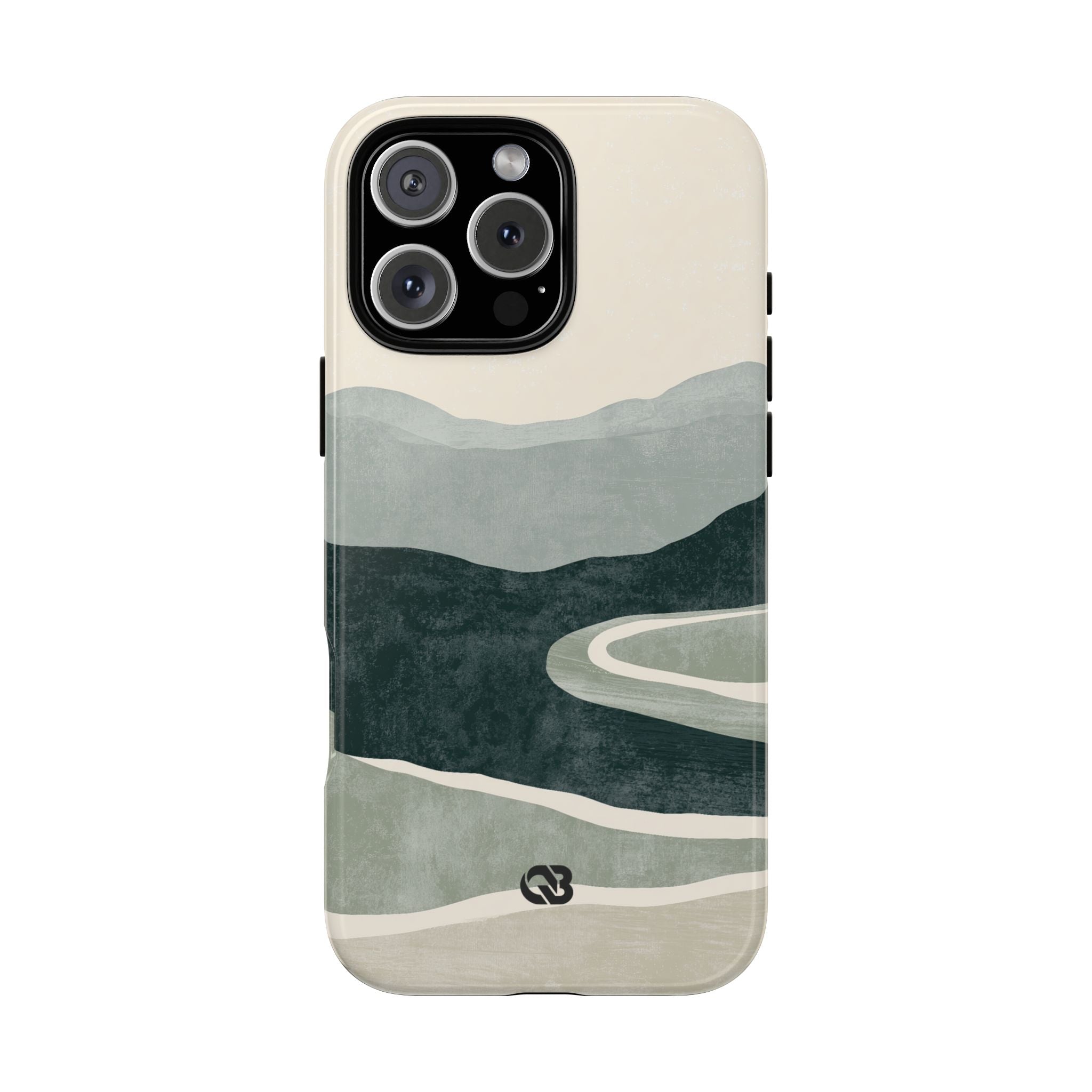 Green Tough Phone Case for iPhone - Misty Sage Valley