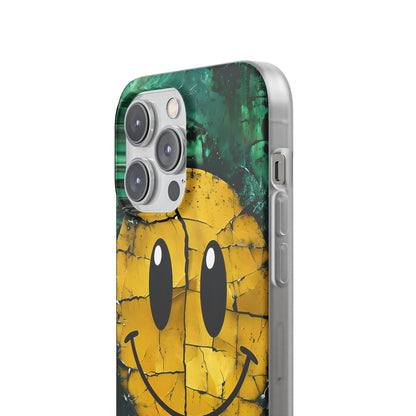 Haljennut hymiö iPhone 14 Pro Max -pehmeä suojakotelo