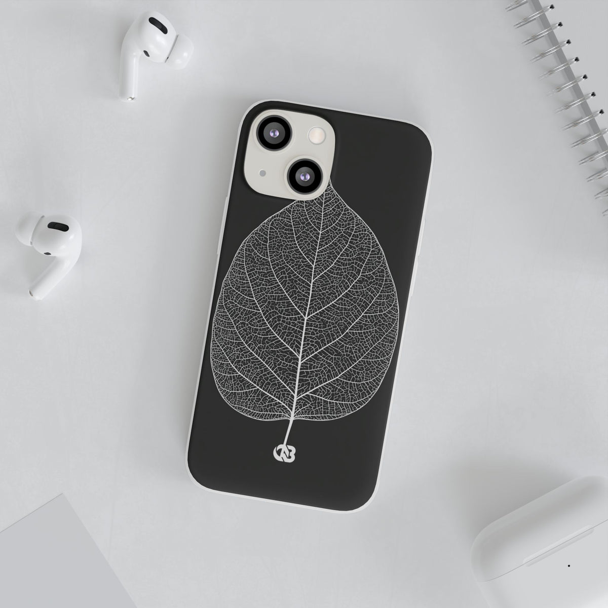 Monochrome Leaf Skeleton · Lite Phone Case for iPhone ·  Black