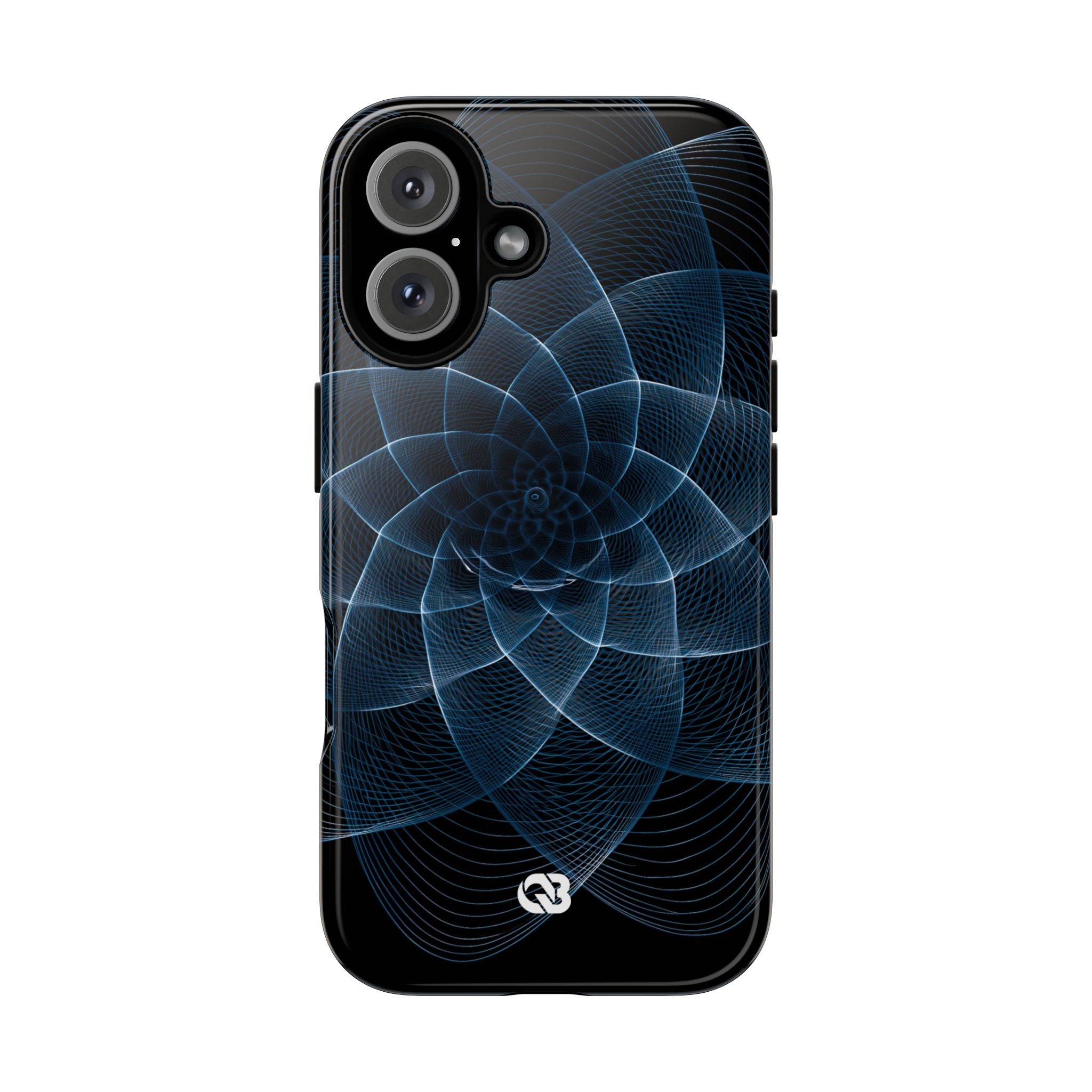 Blue Tough Phone Case for iPhone - Cobalt Geometric Bloom