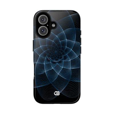 Blue Tough Phone Case for iPhone - Cobalt Geometric Bloom