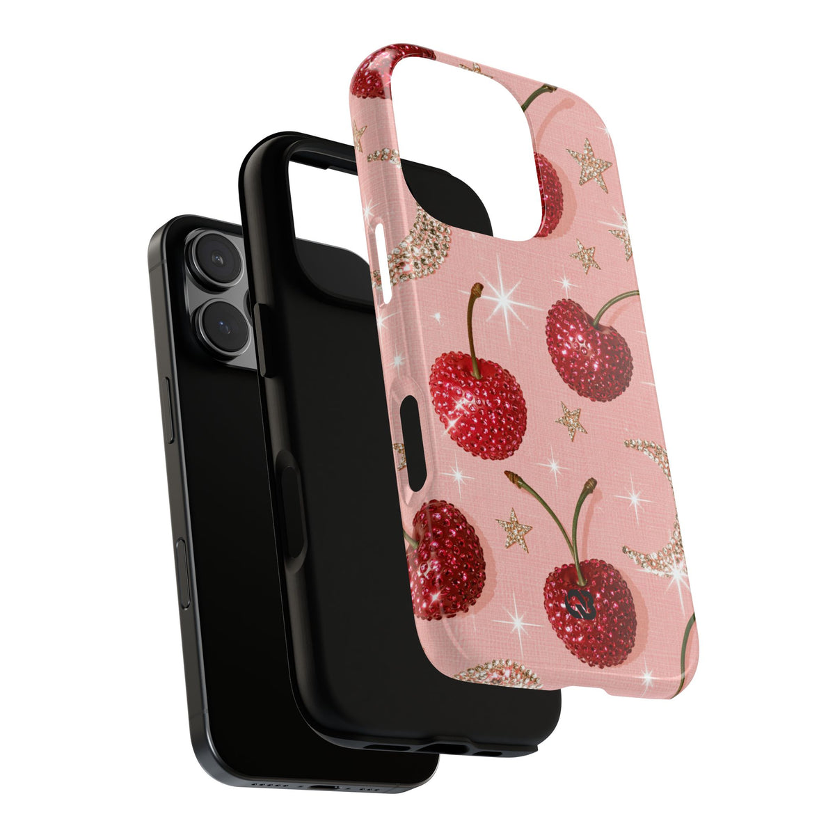Bedazzled Ruby Cherries · Tough Phone Case for iPhone · Pink