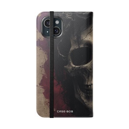 Winged Skull Rose - iPhone 15 Plus Case - Wallet