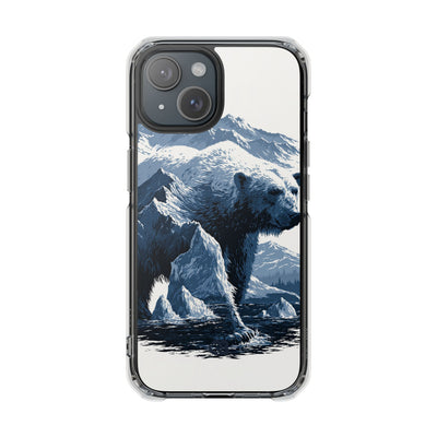 Fjord Summit Bear · Clear Impact Magnetic Phone Case for iPhone · Blue