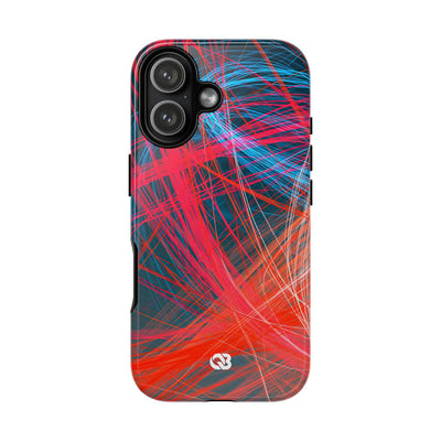 Neon Fiber Stream · Tough Phone Case for iPhone · Red