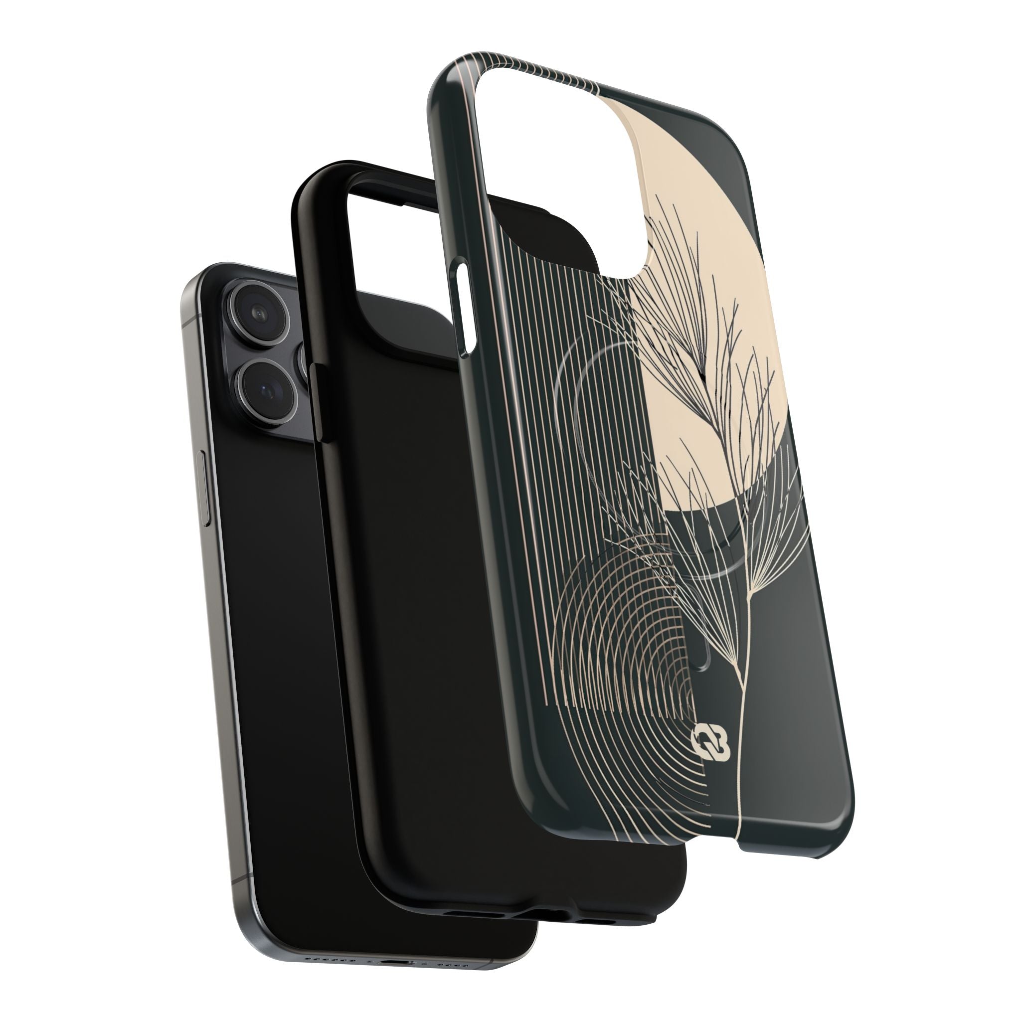 Black Tough 2.0 Magsafe Phone Case for iPhone - Obsidian Sand Willow
