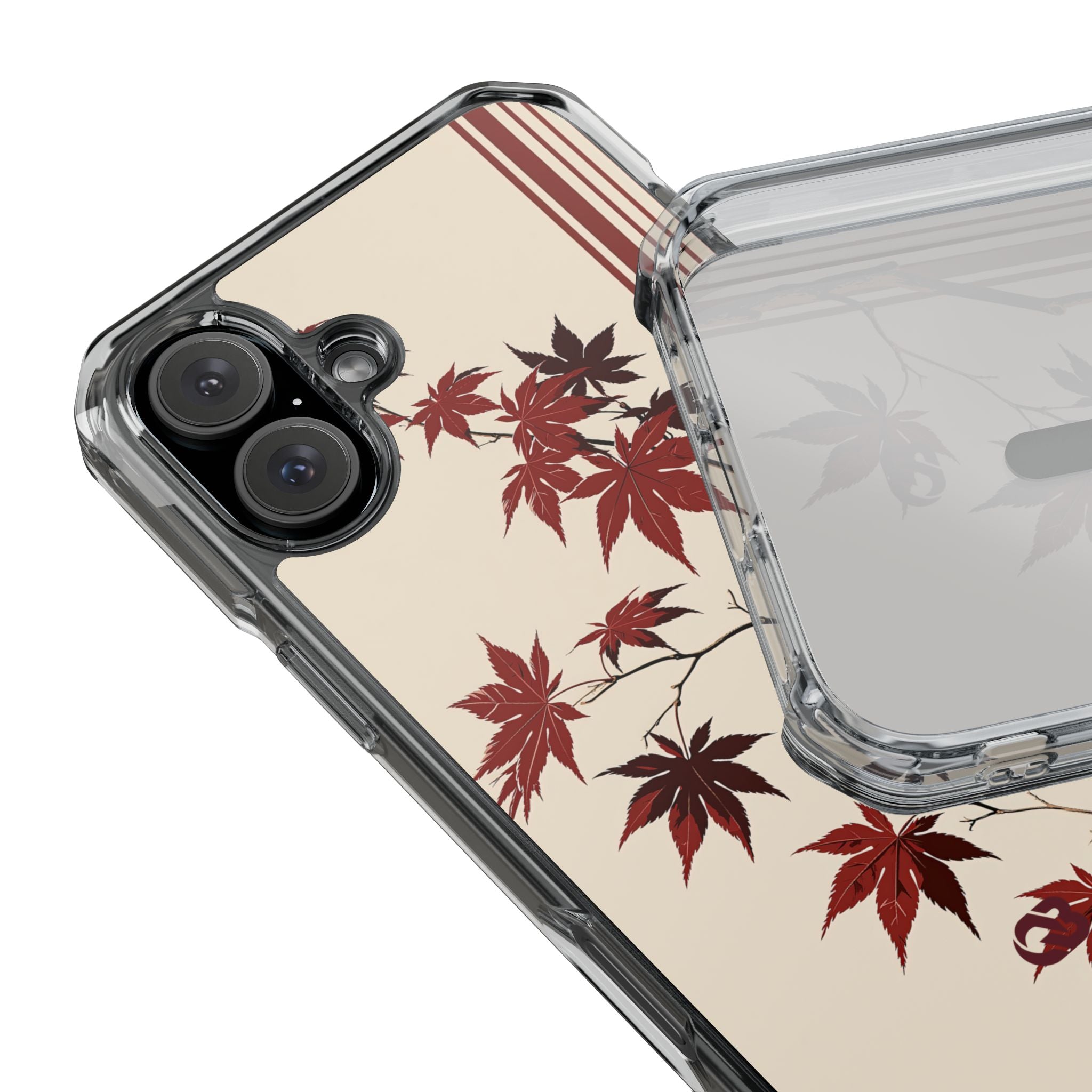 Red Impact MagSafe Phone Case for iPhone - Crimson Momiji Stripe