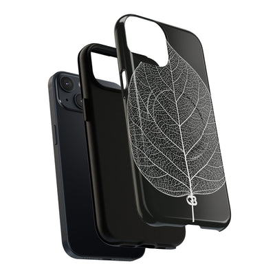 Black Tough 2.0 Magsafe Phone Case for iPhone - Bleached Leaf Lattice