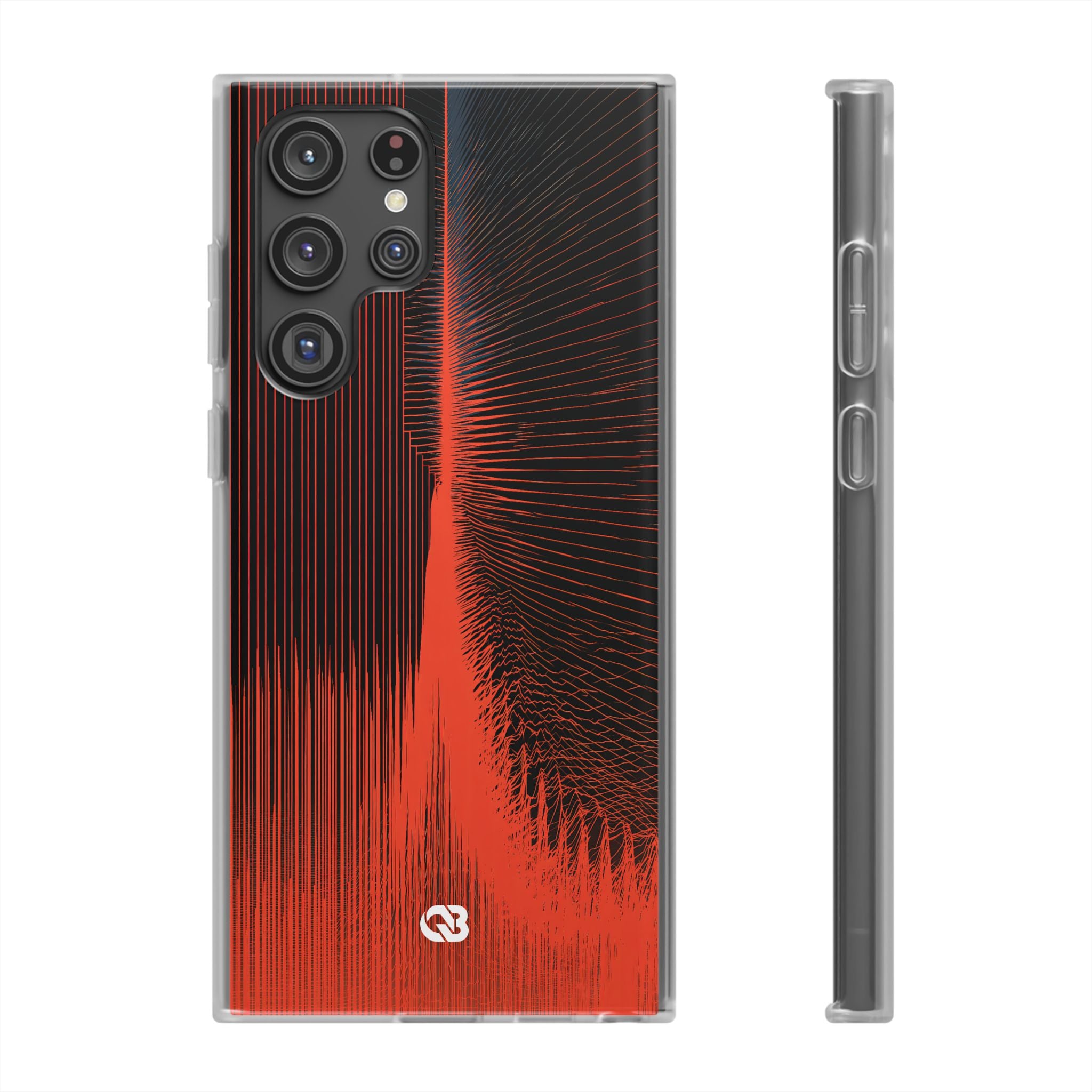Red Lite Phone Case for Samsung - Crimson Frequency Pulse