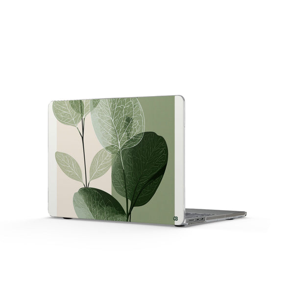 Layered Eucalyptus Study · Clear Hard Case for MacBook · Green