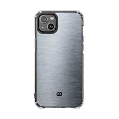 Silver Impact MagSafe Phone Case for iPhone - Satin Chrome Grain