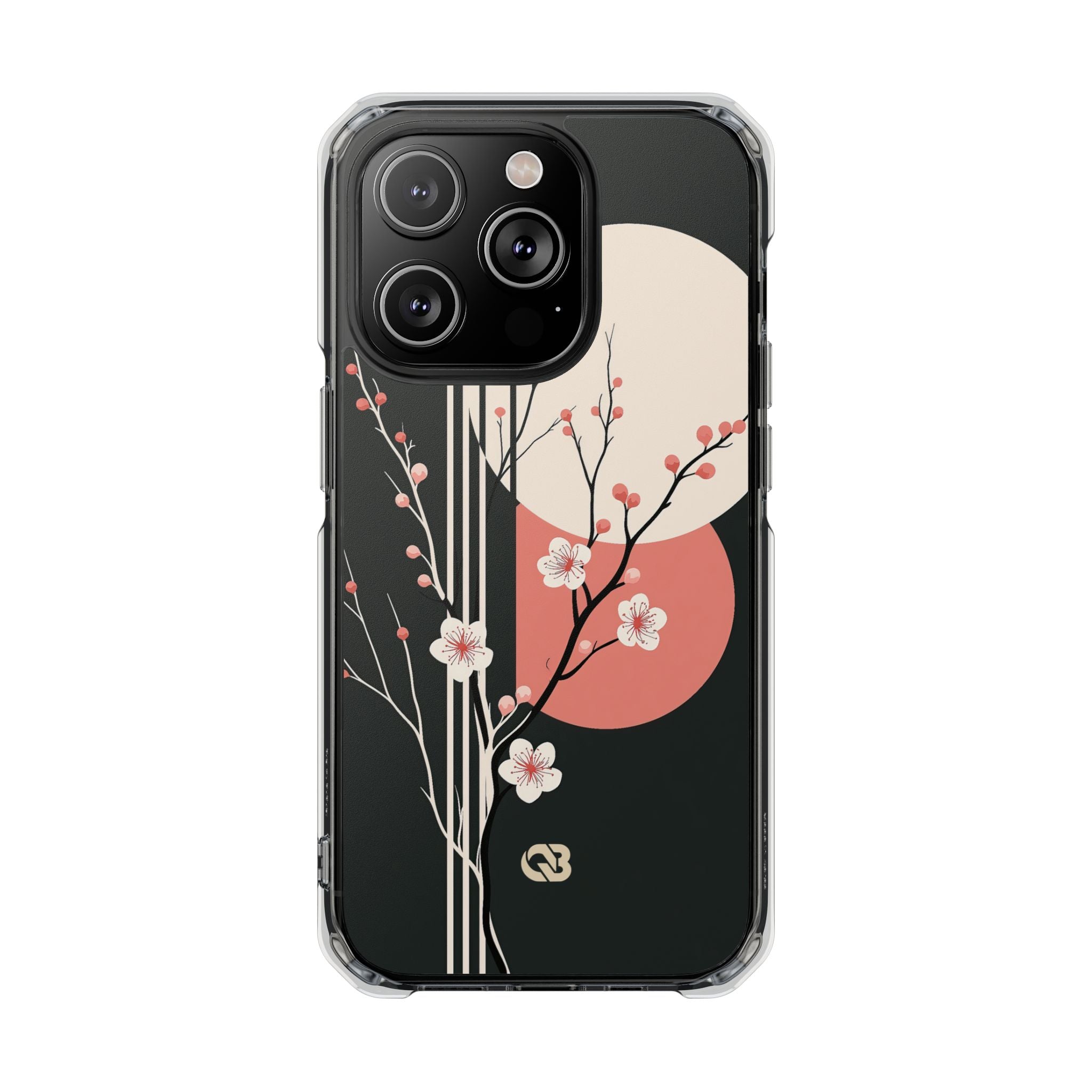 Black Impact MagSafe Phone Case for iPhone - Kyoto Midnight Blossom