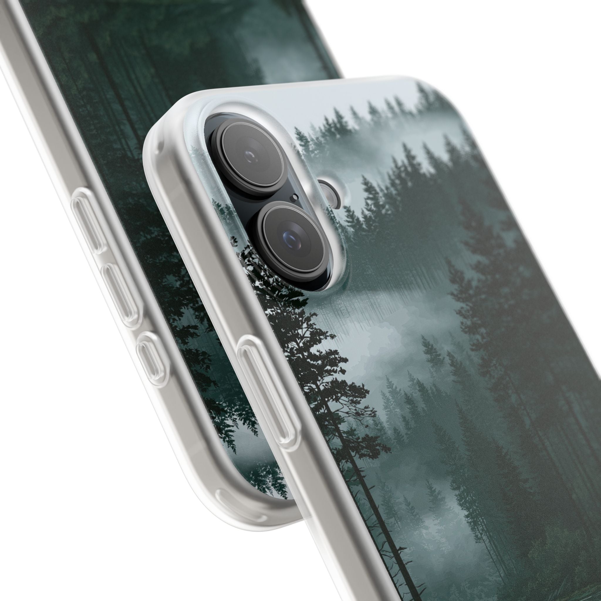 Green Lite Phone Case for iPhone - Misty Evergreen Mirror