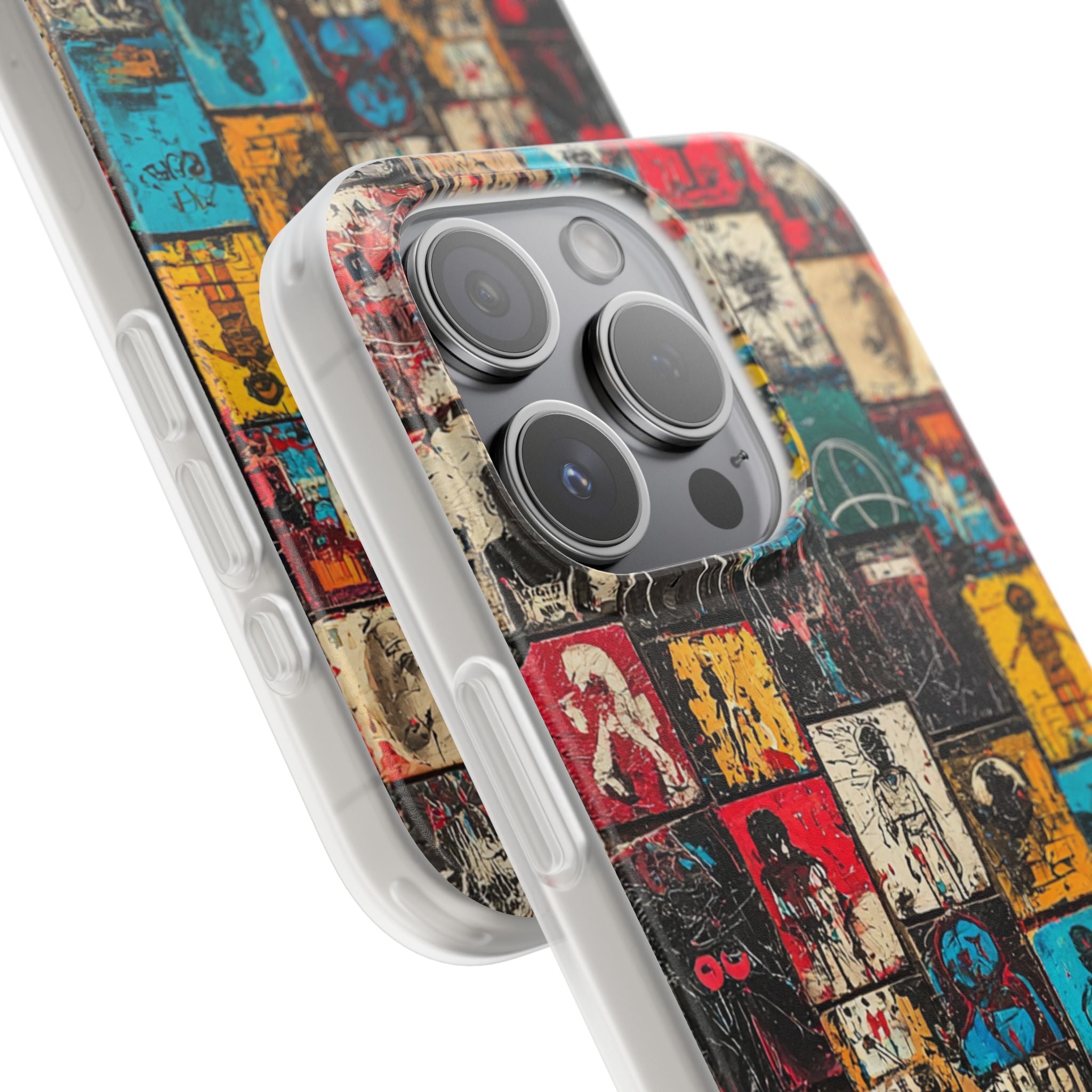 Kuvioitu ruudukko iPhone 15 Pro -pehmeä suojakotelo