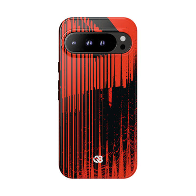 Red Tough Phone Case for Google Pixel - Crimson Brutalist Distortion