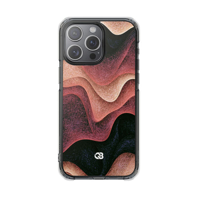 Rose Contour Waves · Clear Impact Magnetic Phone Case for iPhone · Pink