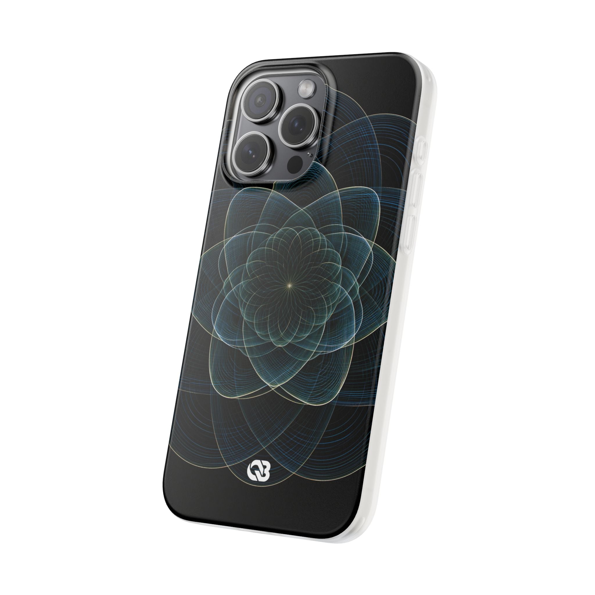 Blue Lite Phone Case for iPhone - Celestial Wireframe Bloom