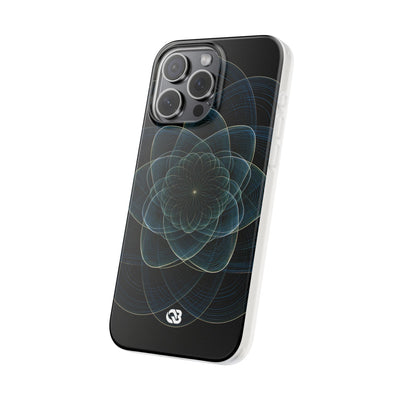 Blue Lite Phone Case for iPhone - Celestial Wireframe Bloom