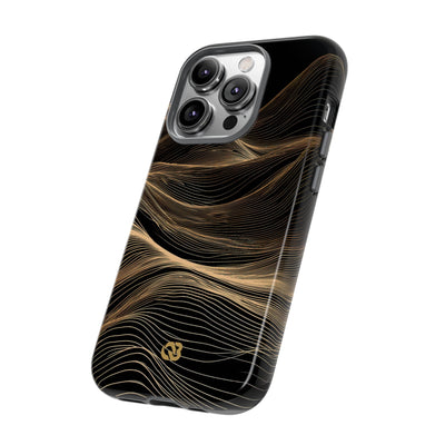 Black Tough Phone Case for iPhone - Copper Topo Ridge